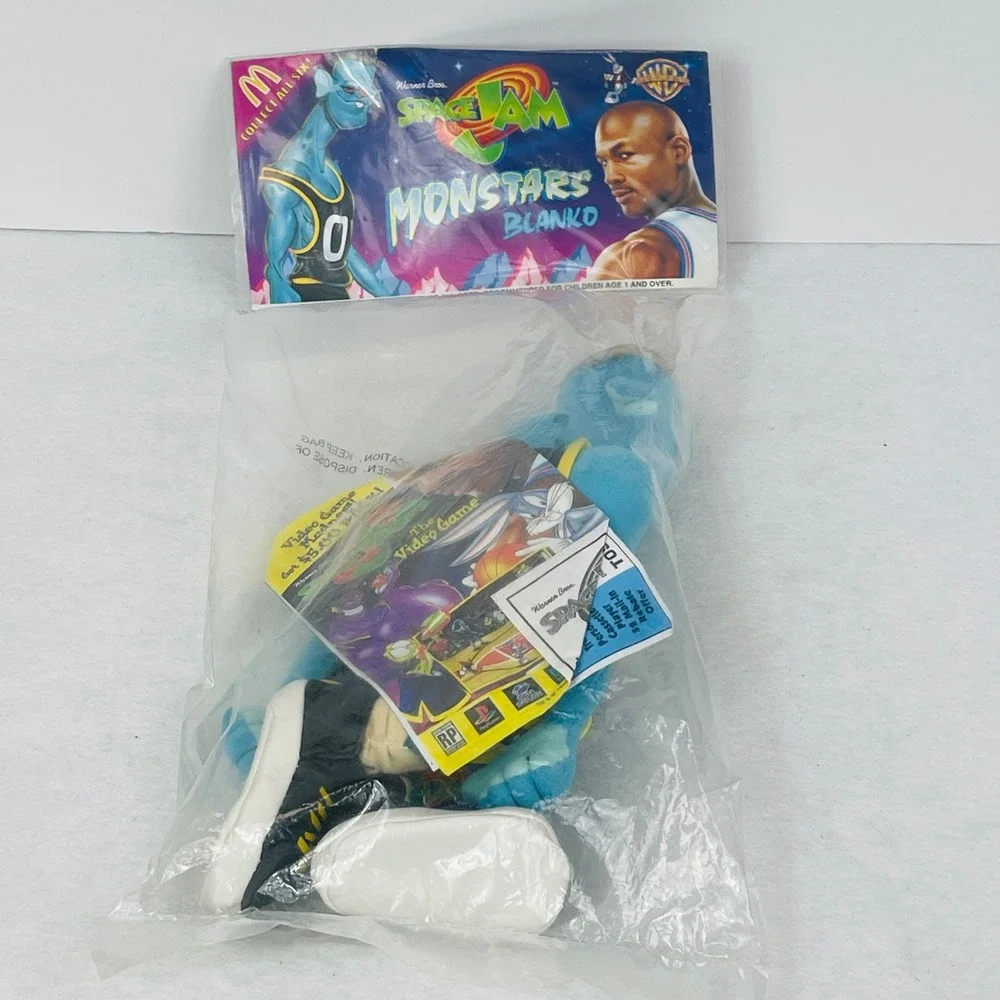 Vintage 1996 McDonalds Space Jam Monstars Blanko Plush Toy New In Bag 11